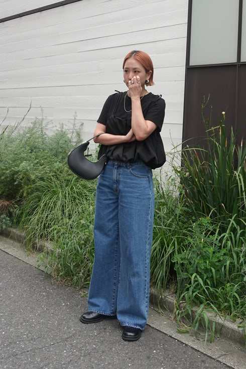 2wayチェックレイヤードデニム